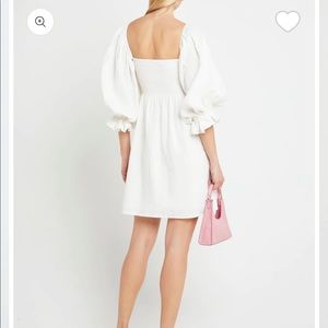 Short Atlanta Linen Dress in White - Few Moda version Portia Mini Dress